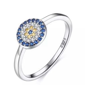 New Boutique Sterling 925 Silver Size 6 Evil Eye Ring 
Jewelry